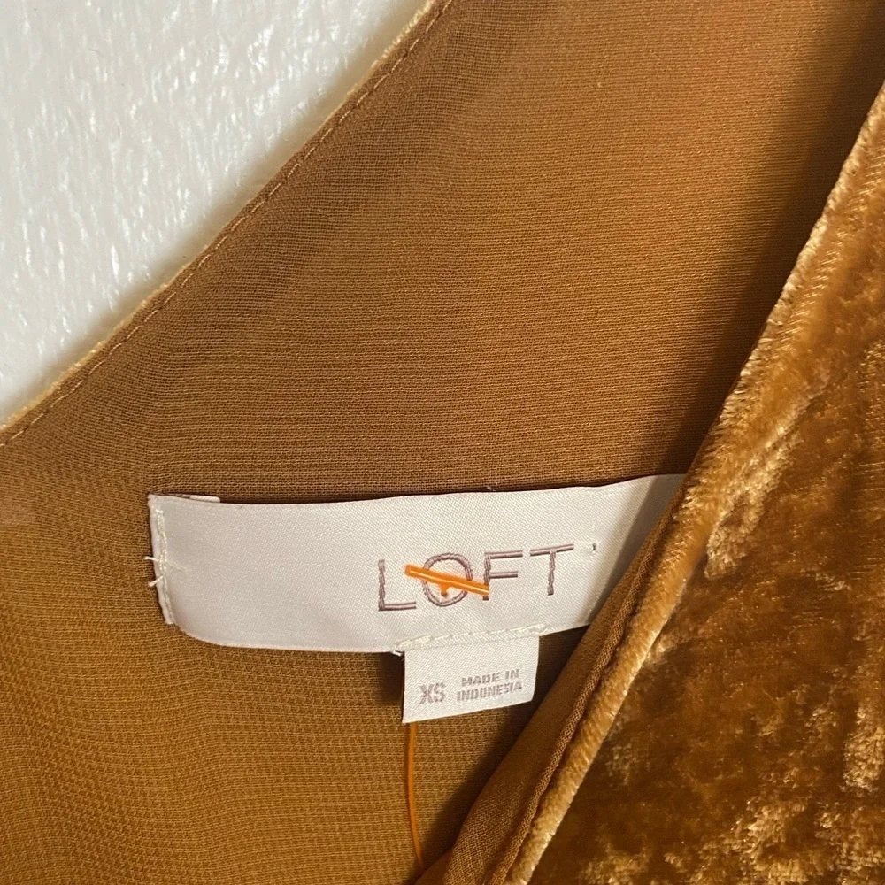 LOFT Brown Velvet Sleeveless Blouse - Picture 9 of 10